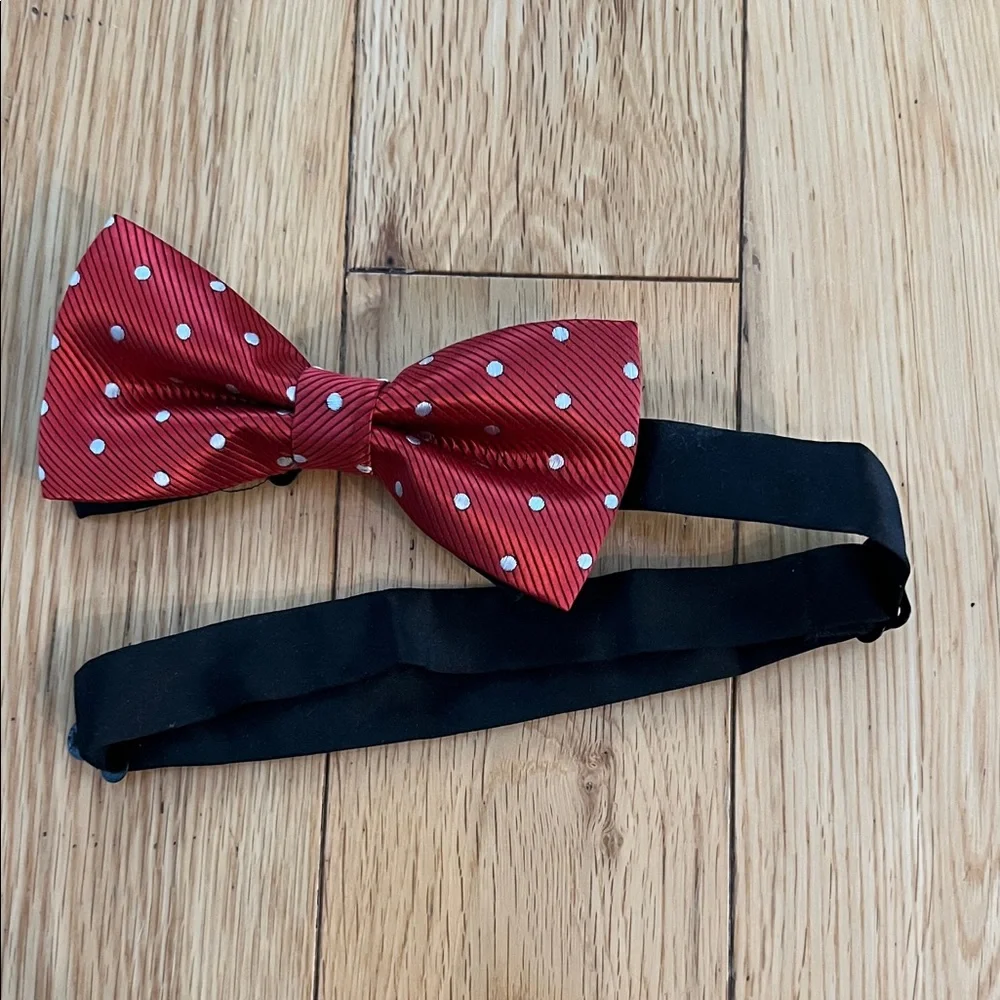 Set of Three Kids Bow Ties Clip On - Striped and Polka Dot